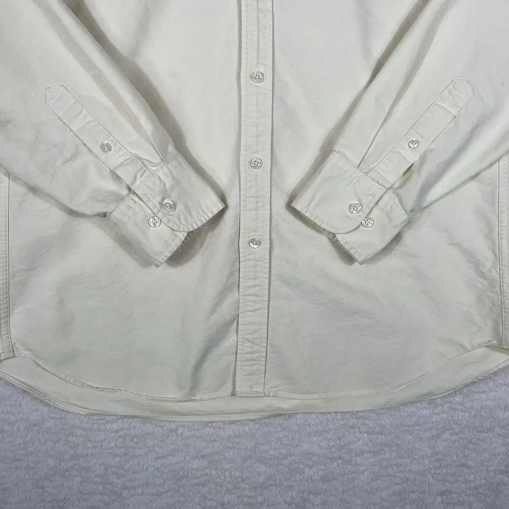 J Crew Shirt Mens Large Yellow Tailored Fit Long Sleeve Cotton‎ Button Down